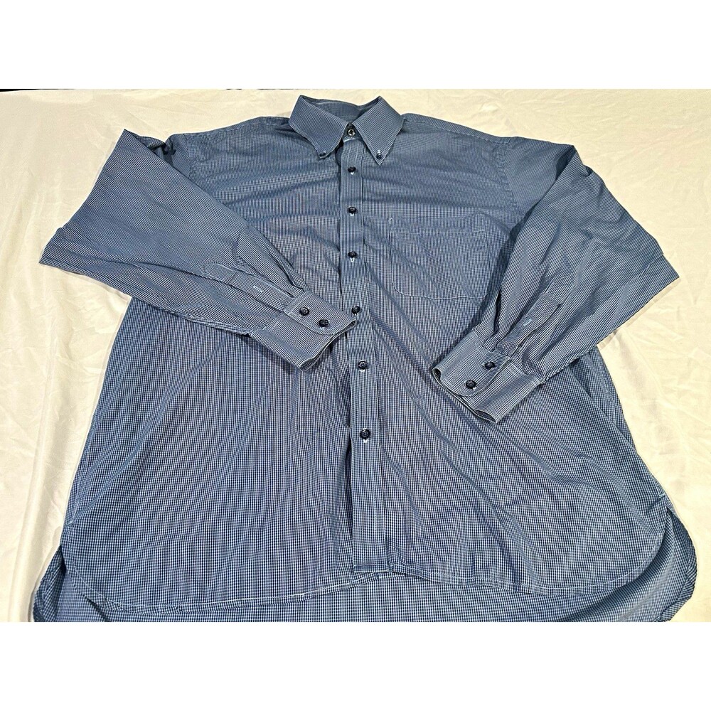 Donald Trump Signature Collection Men’s Large Blue/White Long Sleeve Dress Shirt